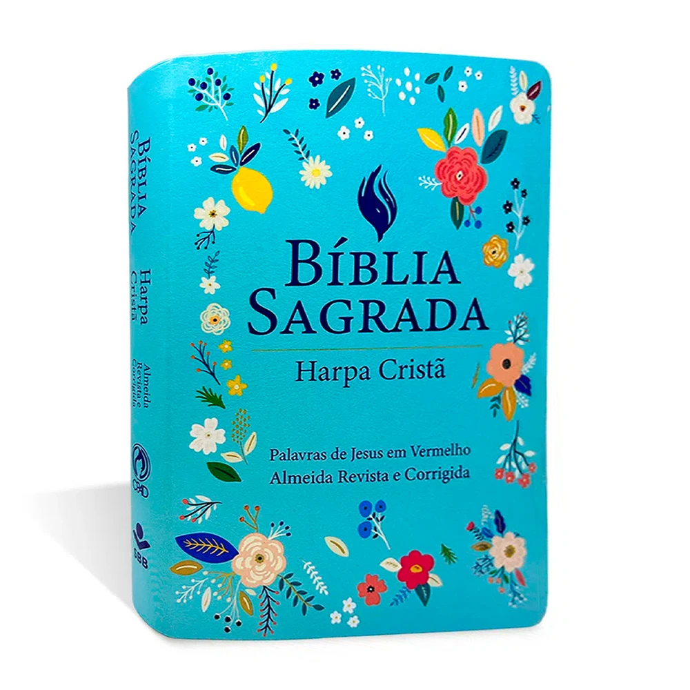 Bíblia Grande Harpa Cristã Luxo Letra Grande Azul Claro