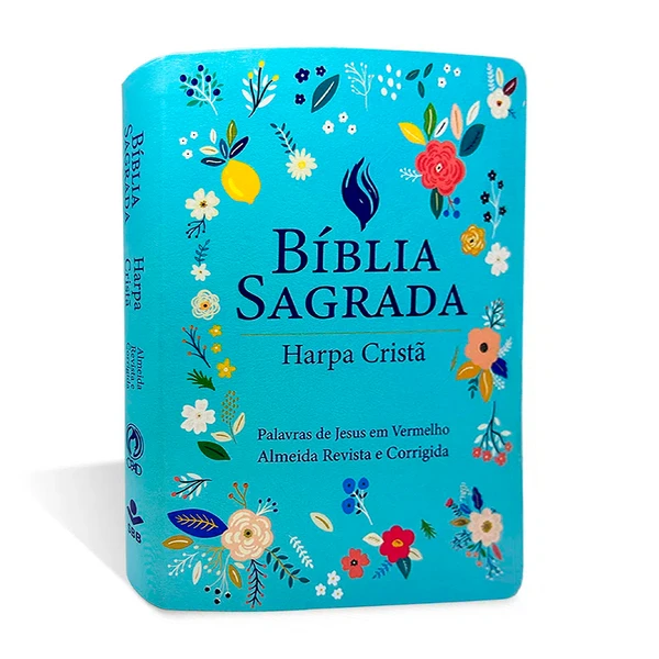 Bíblia Grande Harpa Cristã Luxo Letra Grande Azul Claro