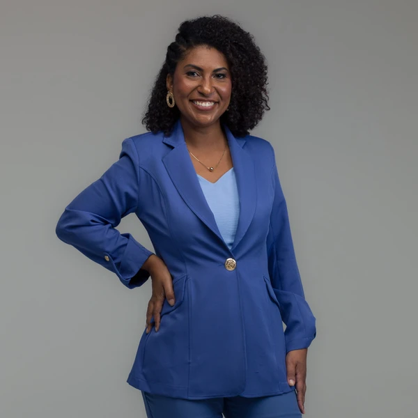 Blazer de Alfaiataria Alongado Azul
