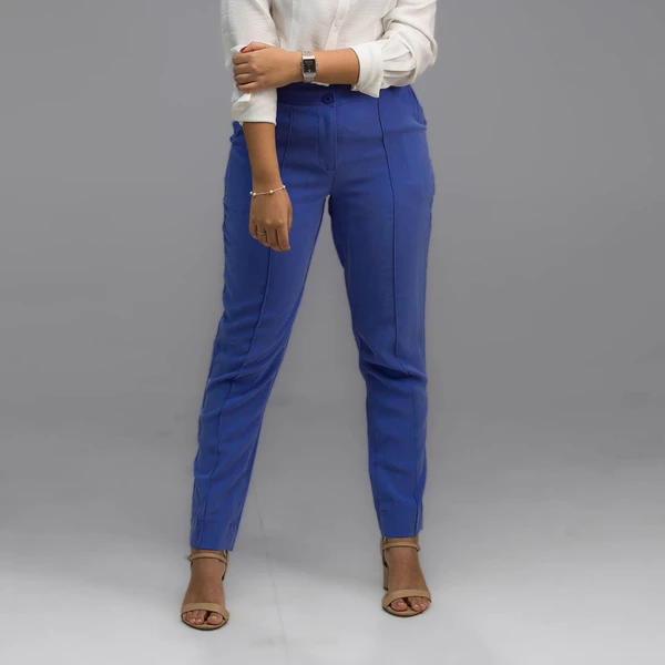 Calça de Alfaiataria com Vinco Comfort Azul