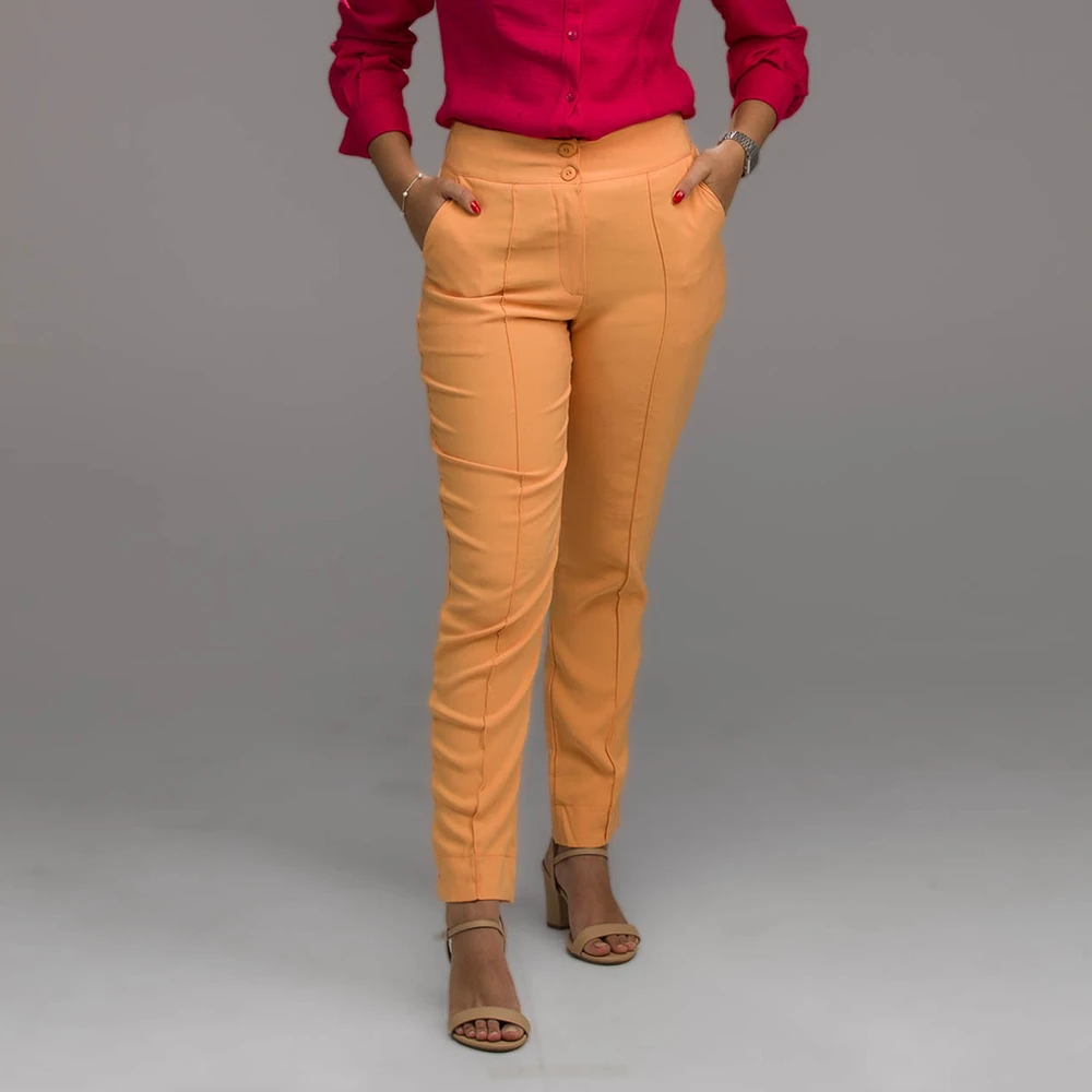 Calça de Alfaiataria com Vinco Comfort Coral