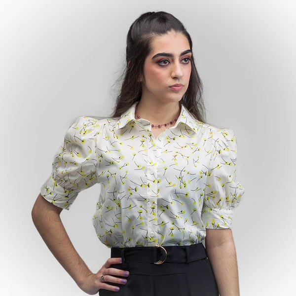 Camisa Floral Verde - 46