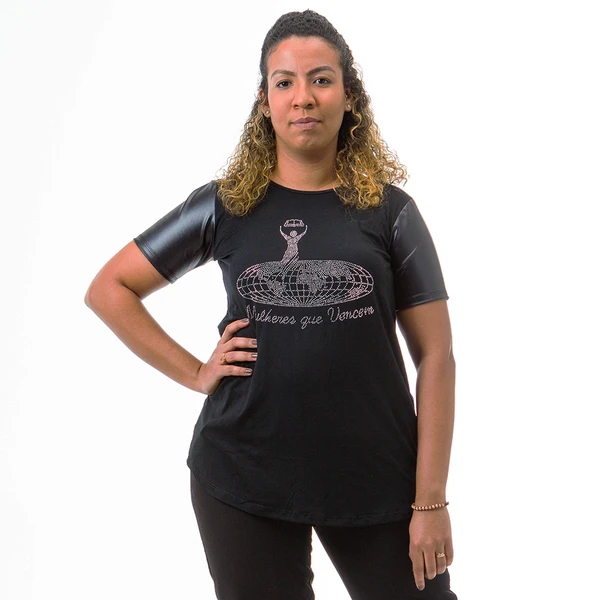 Camisa MQV Manga Cirre Strass