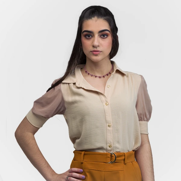Camisa Tule Bege - 46