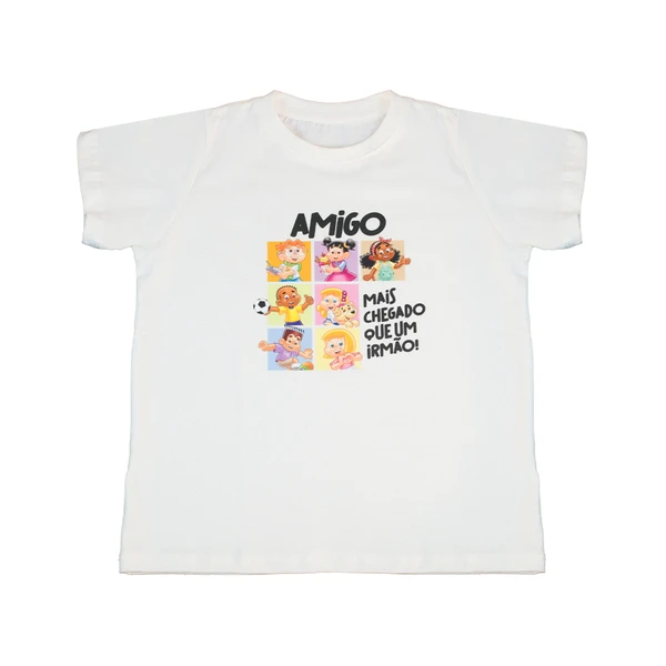 Camisa Turminha da Graça – Amigo, Creme 8 anos