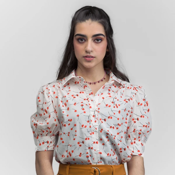 Camisa floral Laranja