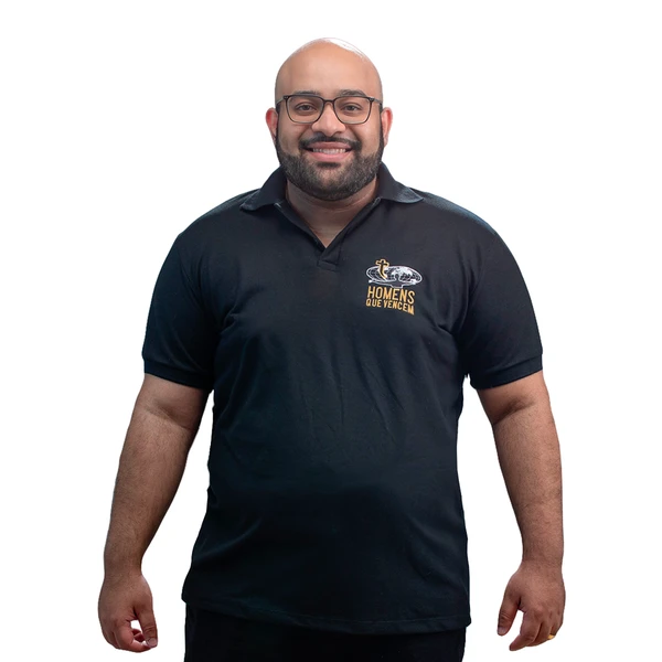 Camisa polo Homens que Vencem – preta